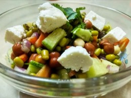 Green mung and paneer salad recipe